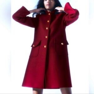 Zara Manteco Deep Red Jacket